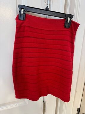 rag & bone Red Ribbed Knit Mini Skirt